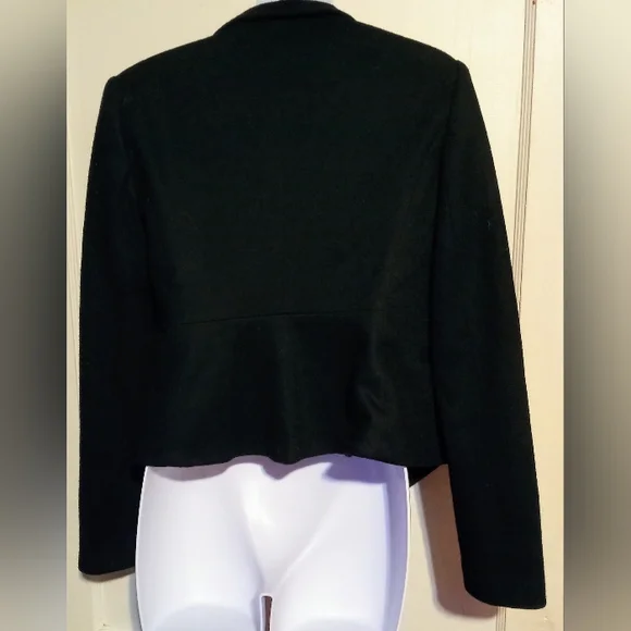 🛍️ BUNDLE ONLY🛍️ANN TAYLOR VINTAGE BLACK WOOL BLEND MILITARY JACKET - Picture 5 of 10